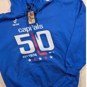 500 LEVEL Washington Capitals 50th Anniversary Hockey Hoodie 2XL Blue